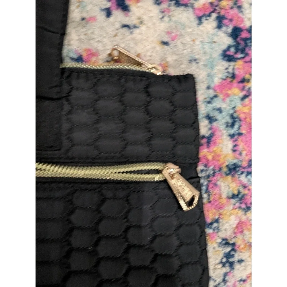 Aimee Kestenberg Mara Quilted Nylon Satchel Bag Black‎ Rose Gold Hardware
